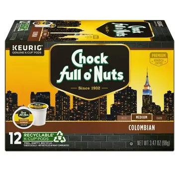 Chock full o’Nuts® Colombian Coffee, Medium Roast Keurig® K-Cup® Pods, 12 Count pack