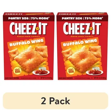 (2 pack) Cheez-It Buffalo Wing Cheese Crackers, Baked Snack Crackers, 12.4 oz