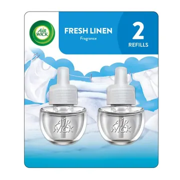 Air Wick Plug-in Scented Oil Warmer Air Freshener Refills, Fresh Linen, 2 Count