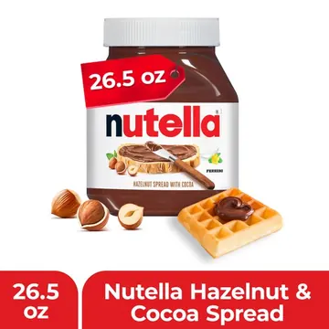 Nutella Hazelnut Spread with Cocoa, Creamy Hazelnut Spread, Breakfast Favorite, 26.5 oz Jar