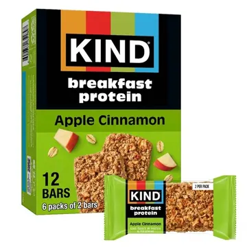 KIND Breakfast Protein Bars, Apple Cinnamon, Gluten Free, 8g Protein, 1.76 oz, 6 Packs