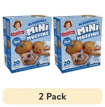 (2 pack) Little Debbie Blueberry Mini Muffins, 8.44 oz (5 Count)