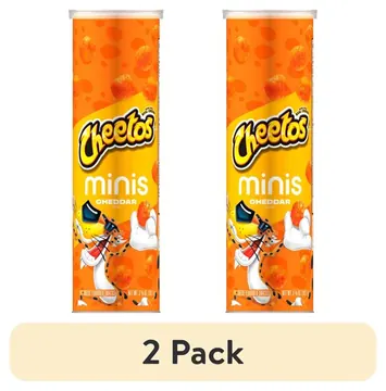 (2 pack) Cheetos Minis Cheddar Flavored Snack Chips, 3.625 oz, Canister