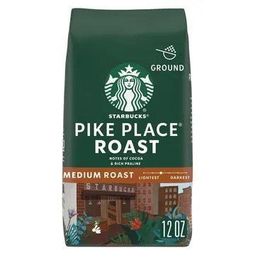 Starbucks Pike Place Roast, Ground Coffee, Medium Roast Hot or Iced Coffee, 12 oz