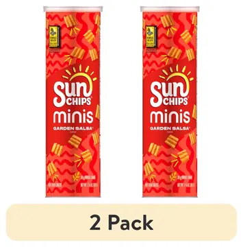 (2 pack) SunChips Minis Garden Salsa Flavored Canister, 3.75 oz
