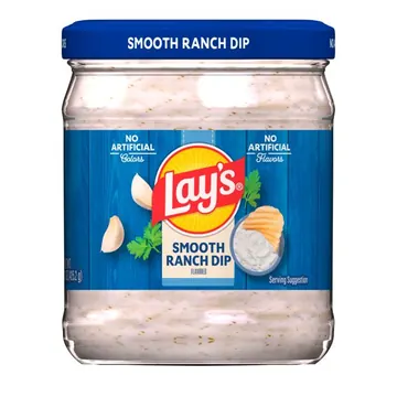 Lay's Smooth Ranch Dip Spread in a 15 Ounce Jar with Tangy Buttermilk Flavor