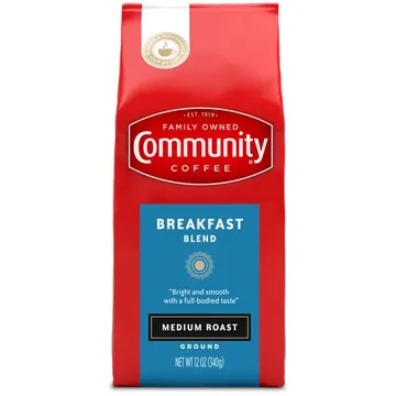 Community Coffee Breakfast Blend Medium Roast Ground 12 oz Gable Top