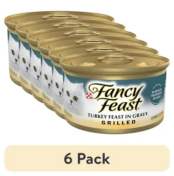 (6 pack) Purina Fancy Feast Turkey Feast in Gravy Grilled Wet Cat Food, 3 oz Cans (24 Pack)