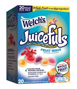 Welch's Juicefuls Gluten-Free Fruit Wave Soft Fruit Snacks, .8 oz, 20 Count