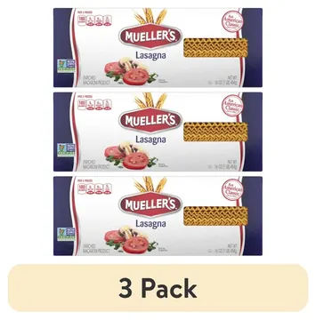 (3 pack) Mueller's Sodium-Free, Cholesterol-Free Lasagna Pasta, 16 oz (Shelf-Stable)
