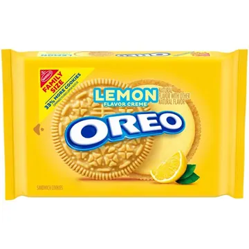 OREO Lemon Creme Sandwich Cookies, Family Size, 18.71 oz