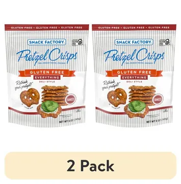 (2 pack) Snack Factory Pretzel Crisps, Gluten Free Everything Flavor, 5 oz