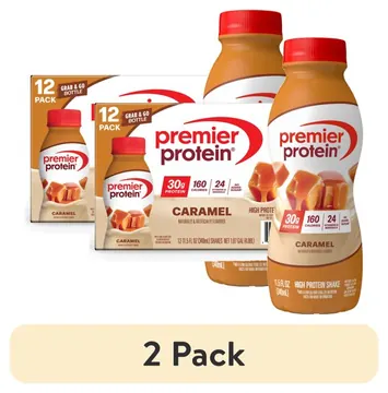 (2 pack) Premier Protein Shake, Caramel, 30g Protein, 11.5 Fl Oz, 12 Ct
