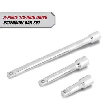 Hyper Tough 1/2-inch Drive Extension Bar Set, 3, 5, & 10-inch