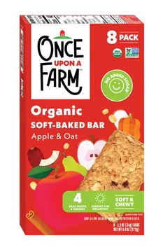 Once Upon a Farm Organic Soft Baked Kids' Snack Bars, Apple & Oat, 8ct
