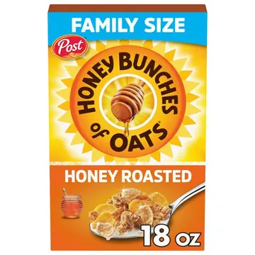 Honey Bunches of Oats Honey Roasted Breakfast Cereal, 18 oz Box