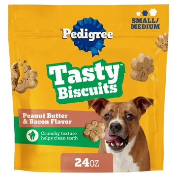 Pedigree Mini Dog Treats, Peanut Butter & Bacon Flavor, 24-oz Bag