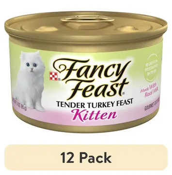 (12 pack) Purina Fancy Feast Kitten Food, Wet Cat Food, Tender Turkey Feast, 3 oz Can