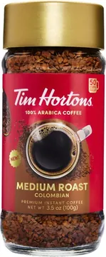 Tim Hortons Colombian Instant Coffee, 100% Arabica Medium Roast, 3.5 oz Jar