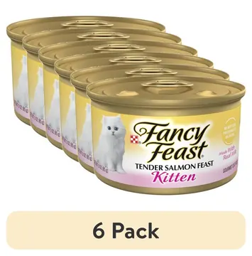 (6 pack) Purina Fancy Feast Kitten Food, Wet Cat Food, Salmon & Milk, 3 oz Can