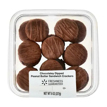 Freshness Guaranteed Chocolatey Dipped Peanut Butter Sandwich Crackers, 8 oz