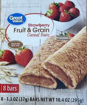 Great Value Fruit and Grain Bars Strawberry, 1.3 oz, 8 Count