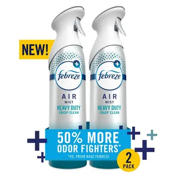 Febreze Air Mist Air Freshener Spray Heavy Duty Crisp Clean 8.1oz 2 Count