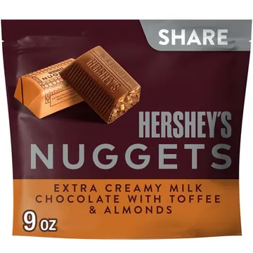 Hershey's Nuggets Milk Chocolate, Toffee and Almonds Candy, Share Pack, 9 oz