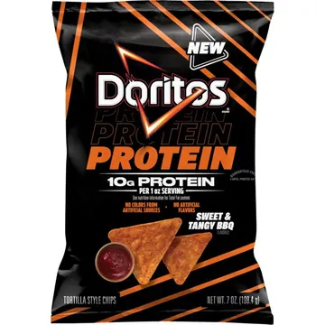Doritos Protein Sweet & Tangy BBQ Tortilla Chips Bag, 7 oz