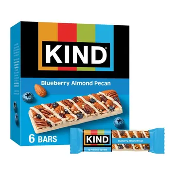 KIND Snack Bars, Blueberry Almond Pecan, Gluten Free, High Fiber, 1.4oz, 6 Count