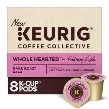 Keurig Coffee Collective, Whole Hearted by Whitney Kakos, Dark Roast K-Cup Coffee Pods, 8 Count