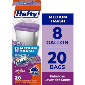 Hefty Medium Trash Bags, Purple, Fabuloso Lavender Scent, 8 Gallon, 20 Count