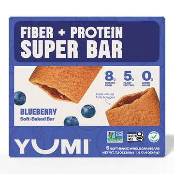 YUMI Fiber + Protein Soft-Baked Super Bars Blueberry- 7.2oz/5ct