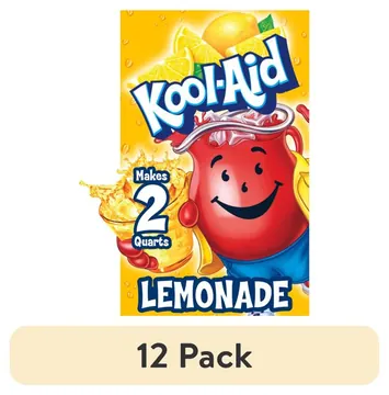 (12 pack) Kool-Aid Unsweetened Drink Mix, 1 Packet, for Flavorful Hydration and Shareable Refreshment, Lemonade, Good Source of Vitamin C, Caffeine Free, 0.23 oz