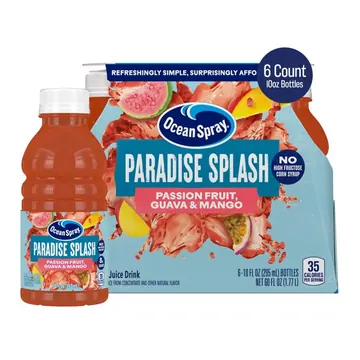 Ocean Spray® Paradise Splash – Passionfruit, Guava & Mango 10 fl oz Bottle, 6 Pack