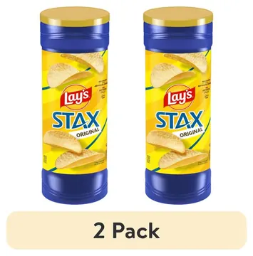 (2 pack) Lay's Stax Original Potato Chips, 5.75 oz, Plastic Canister
