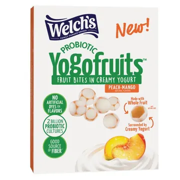 Welch's Probiotic Yogofruits, Peach Mango, Soft Kids Snacks, 0.7 oz, 10 Count