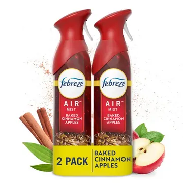 Febreze Air Freshener Spray, Baked Cinnamon Apple Scent, 8.1oz, 2 Count