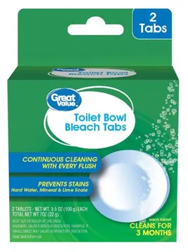 Great Value Toilet Bowl Tablets with Bleach, 2 count