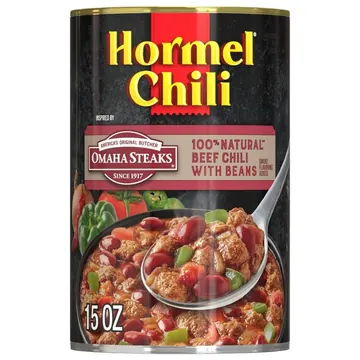 Hormel Chili Omaha Steaks Beef Chili With Beans, 100% Natural, Canned Chili, Shelf Stable 15 oz Can