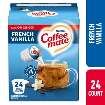 Coffee mate French Vanilla Liquid Coffee Creamer Singles, 9 fl oz, 24 Count
