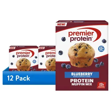 (12 pack) Premier Protein Blueberry Protein Muffin Mix, 14 oz