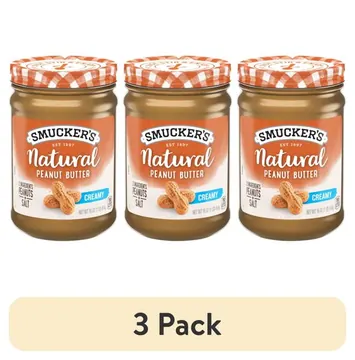 (3 pack) Smucker’s Natural Creamy Peanut Butter, 16 oz Jar