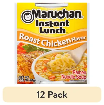 (12 pack) Maruchan Instant Lunch Ramen Noodles, Roast Chicken Flavor, 2.25 oz Cup