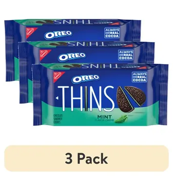 (3 pack) OREO Thins Mint Creme Chocolate Sandwich Cookies, 9.21 oz