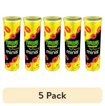 (5 pack) Funyuns Minis Flamin Hot Flavored Onion Rings, 2.785 oz Canister