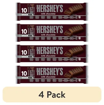 (4 pack) Hershey's Milk Chocolate Candy Bars & Miniatures, Snack Size, .45 oz (10 Count)