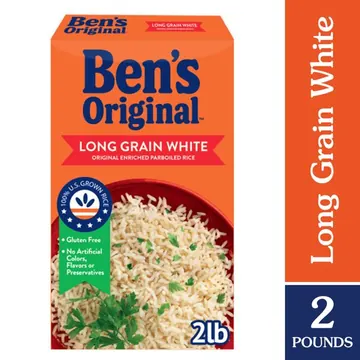 BEN'S ORIGINAL Converted Brand Enriched Long Grain White Rice, Parboiled Rice, 2 lb Box