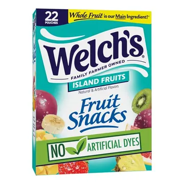 Welch's Fruit Snacks, Island Fruits, Soft Gluten Free Kids Snacks, 0.8 oz, 22 Count