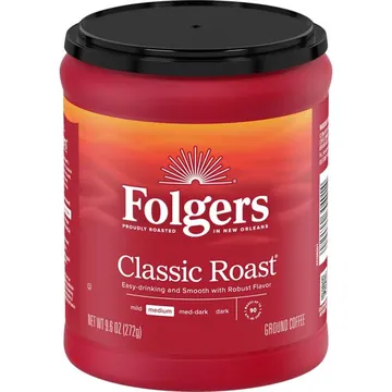 Folgers Classic Roast Ground Coffee, Medium Roast, 9.6 oz Canister
